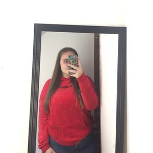 red crushed velvet warrior hoodie rue21